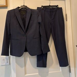 Banana Republic Dark Blue Business Suit (Jacket Petite 4; Pants Petite 2)